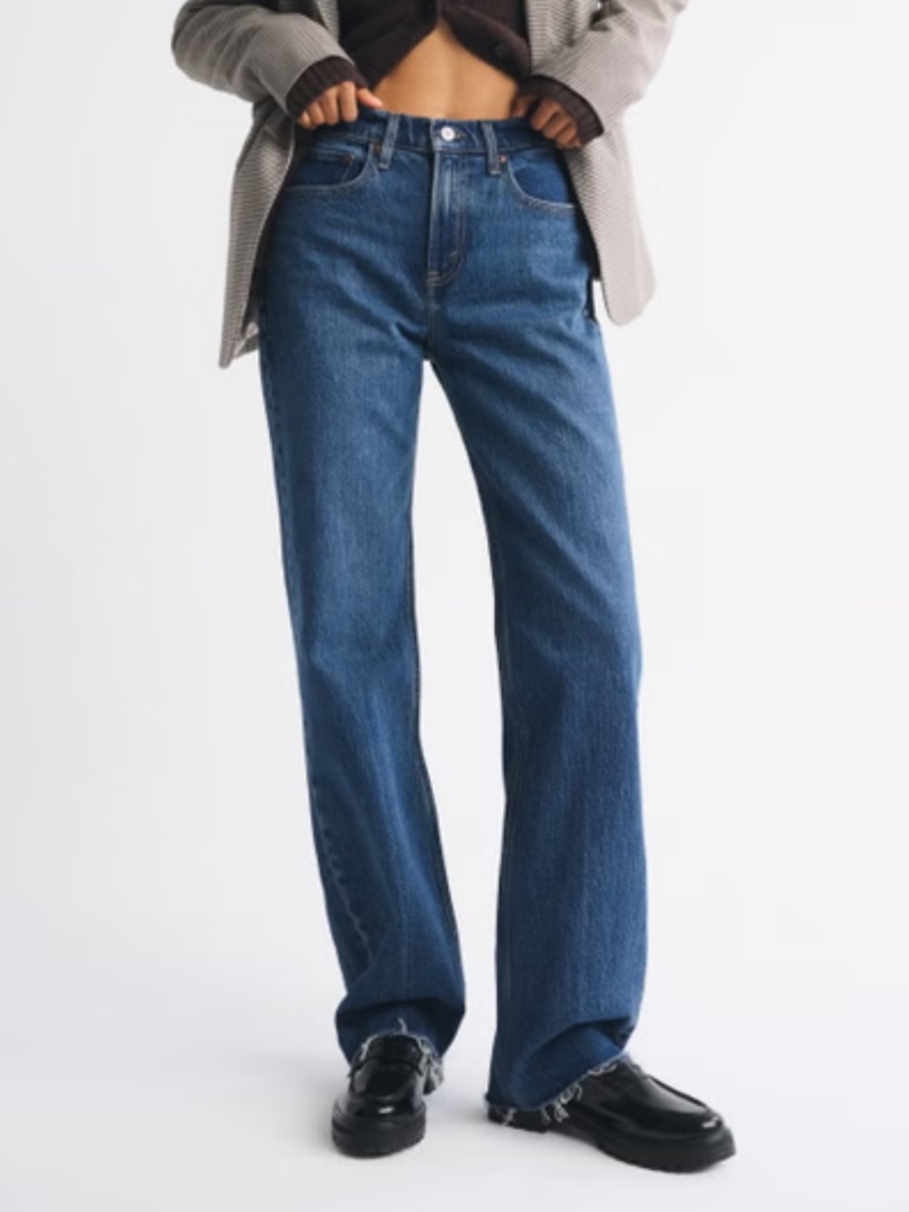 Classic High-Rise Straight Leg Jeans - Blue